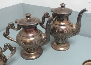 Juego de té/café bañado en plata