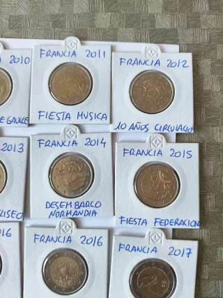 15 Monedas Francia Sin Circular