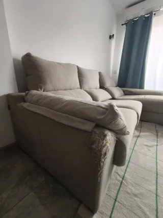 Sofá chaise longue beige 260x170 cm