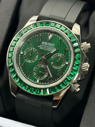 Seiko Mod Daytona Esmeralda Caucho