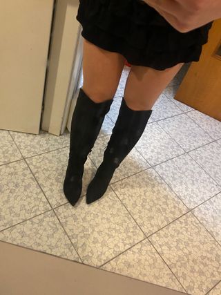 Stivali scamosciati alti tacco 10cm