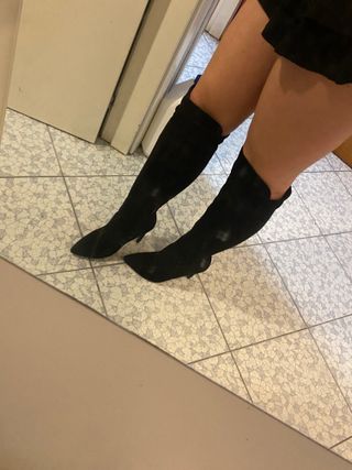 Stivali scamosciati alti tacco 10cm