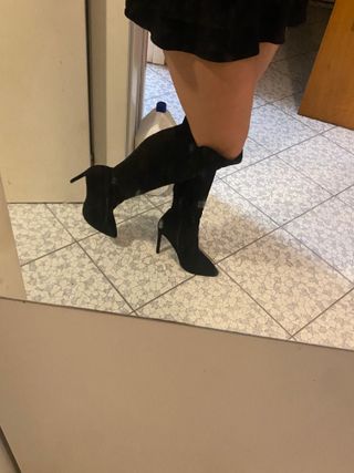 Stivali scamosciati alti tacco 10cm