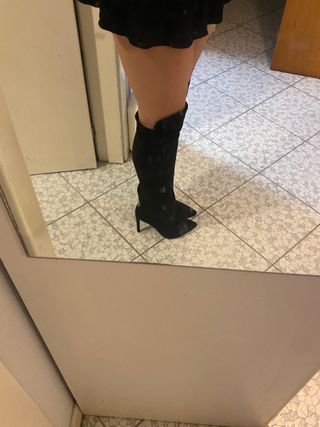 Stivali scamosciati alti tacco 10cm