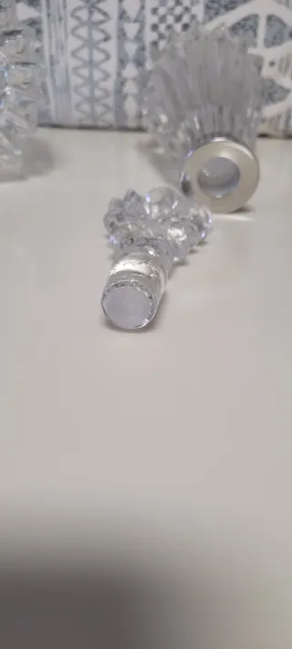 Juego tocador cristal y plata