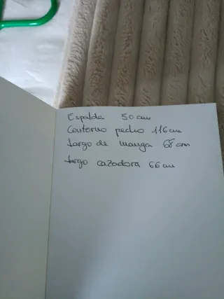 Cazadora reversible caballero ,medidas en la foto