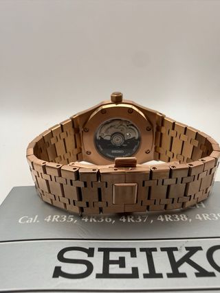 Seiko Mod Royal Oak Oro Rosa Negro