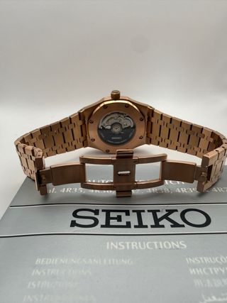 Seiko Mod Royal Oak Oro Rosa Negro