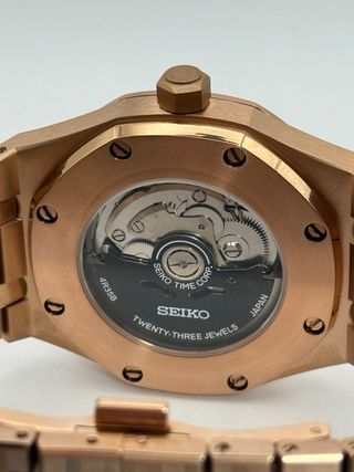 Seiko Mod Royal Oak Oro Rosa Negro
