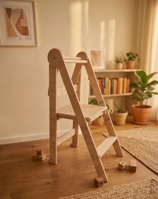 Torre di Apprendimento Pieghevole Montessori in Legno