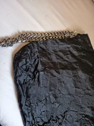 Borsa Clutch Diesel Nero con Catena Argento