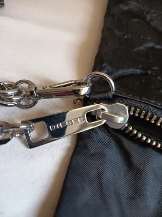 Borsa Clutch Diesel Nero con Catena Argento