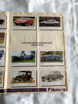 Álbum Coches Motor 16 1986 Completo