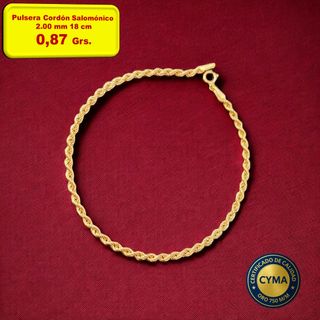 Pulseras Cordón Salomónico Oro 18K Varios Grosores