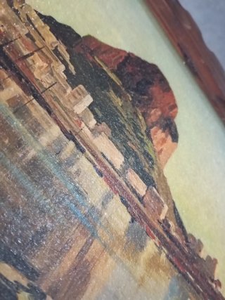 Cuadro de madera con paisaje marino