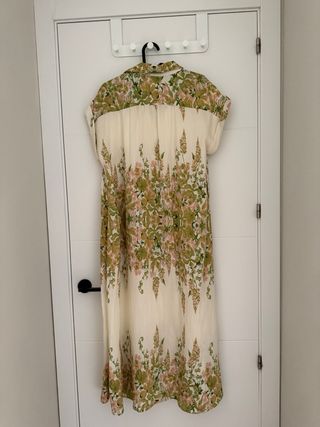 Vestido floral Polin et moi beige y verde