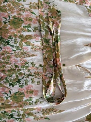 Vestido floral Polin et moi beige y verde