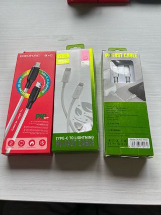 Lote 3 cables C a Lightning PD Fast