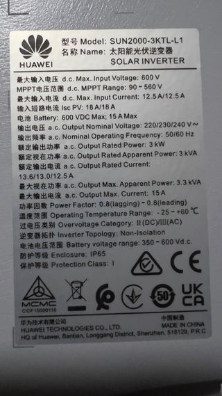 Inversor Huawei SUN2000-3KTL-L1 3000W Algo negocia