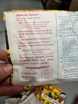 34 Sobres Montaplex variados Coleccionismo