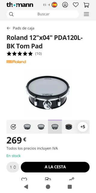 Roland V-Drums PDA120L-BK 12 Mesh Head