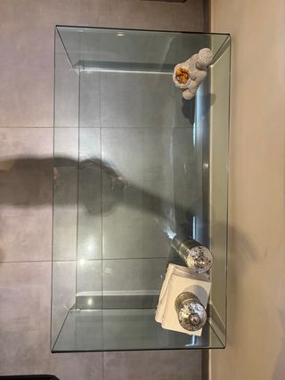 Mesa auxiliar de cristal templado