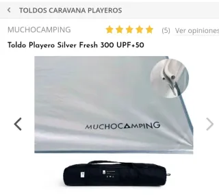 Toldo Playero Silver Fresh 300 UPF+50