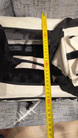 Trasportino per animali beige e nero