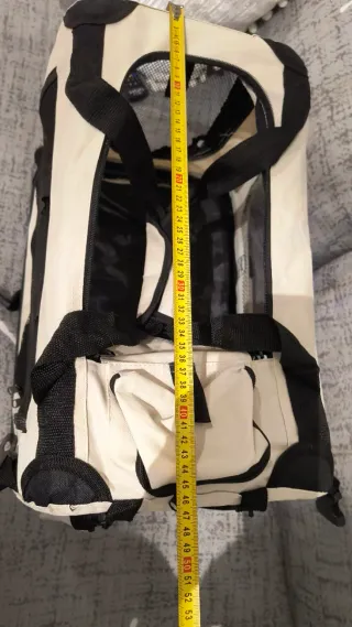 Trasportino per animali beige e nero