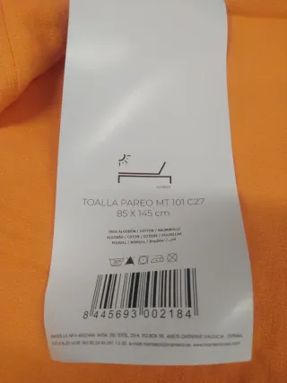 Pareo Toalla Marca Premium Naranja