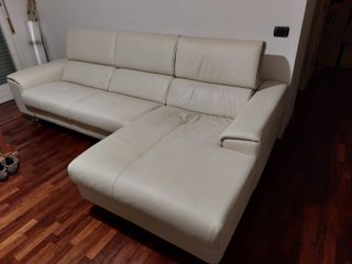 Divano angolare Poltrone sofa' pelle bianco