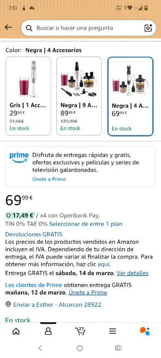 Batidora de mano Moulinex