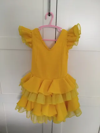 Vestido Flamenca Niña Amarillo