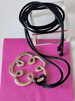 Collar Tous Plata Cordón Seda Original