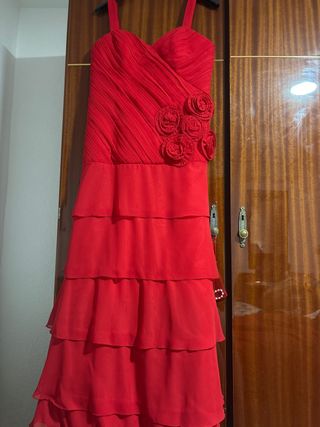 Vestido largo fiesta volantes