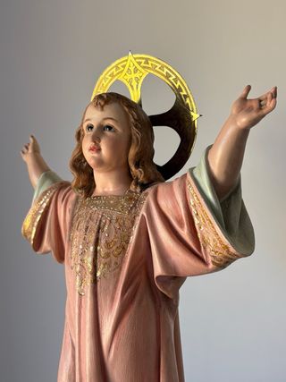 Figura Niño Jesús Pasionario antiguo con Aureola
