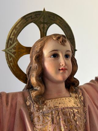 Figura Niño Jesús Pasionario antiguo con Aureola