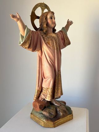 Figura Niño Jesús Pasionario antiguo con Aureola