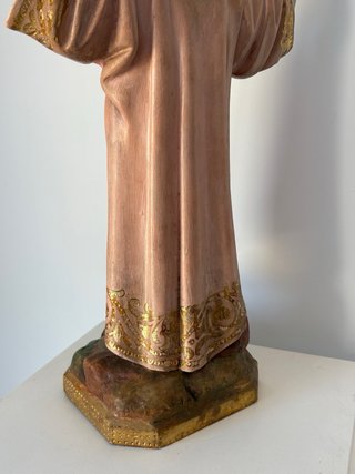 Figura Virgen niña antigua con aureola de estrella