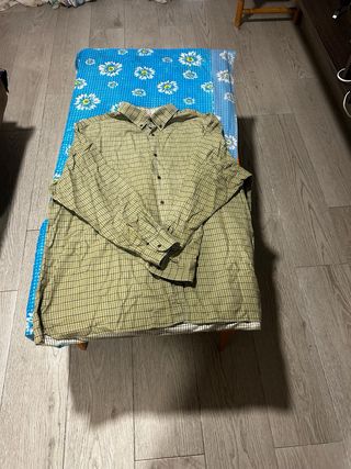 Camisa Emidio Tucci cuadros verde y marrón