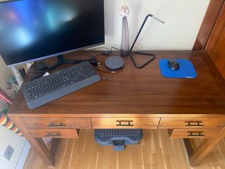 Escritorio Banak Importa Teca Maciza 5 Cajones