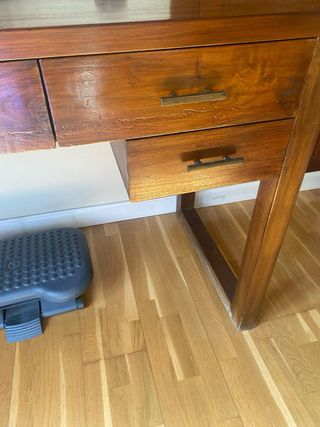 Escritorio Banak Importa Teca Maciza 5 Cajones