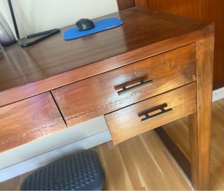 Escritorio Banak Importa Teca Maciza 5 Cajones