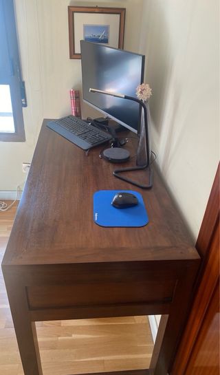 Escritorio Banak Importa Teca Maciza 5 Cajones