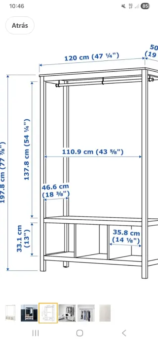Armario Hermes blanco madera
