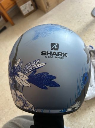 Casco Shark Talla S Diseño Floral Azul