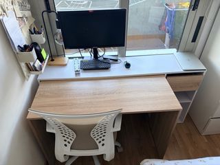 Escritorio extensible 140x45x75cm + 40cm