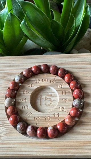 Bracciale 7 Chakra Diaspro Rosso Pietra Naturale