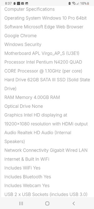 Portátil Acer Negro para reparar