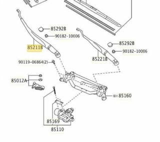 8521147151 BRAZO LIMPIA DELANTERO DERECHO TOYOTA